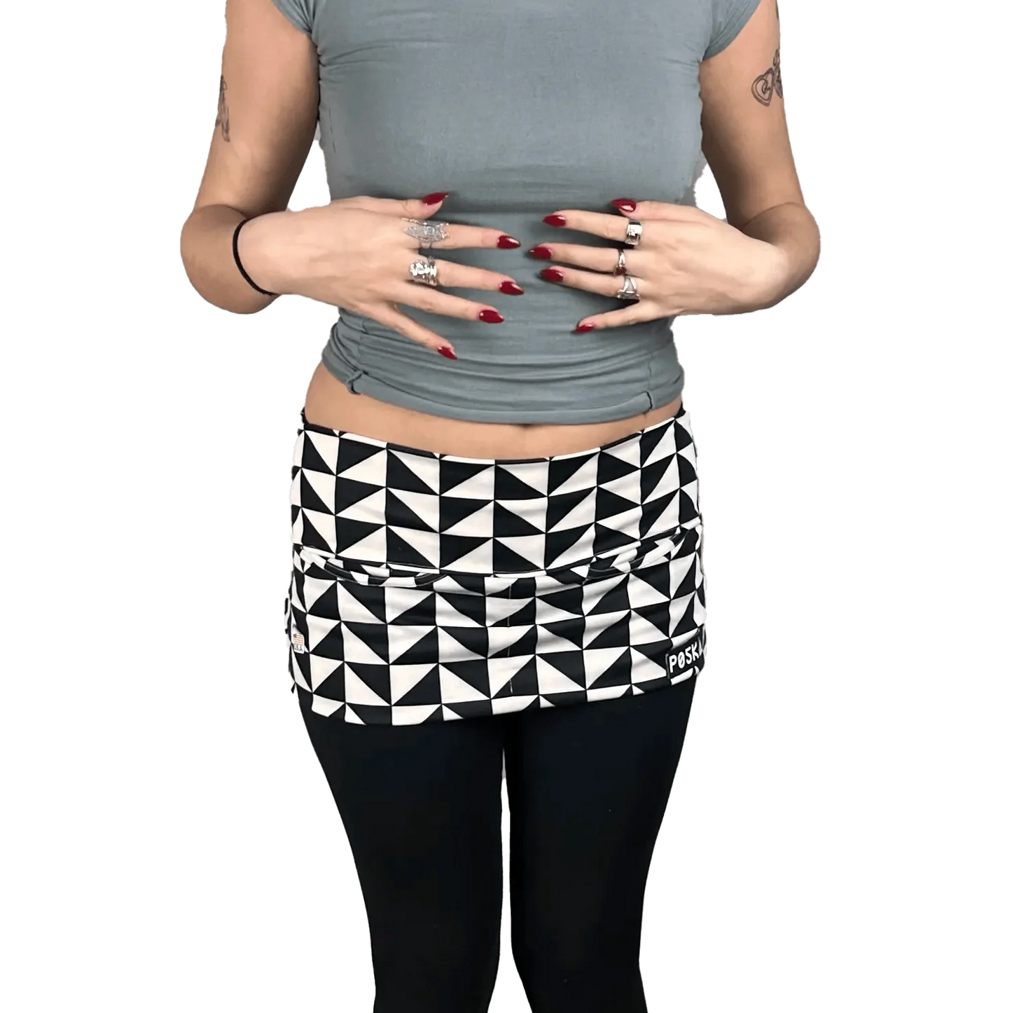 P05K™ | Black Triangles Ponte De Roma Waist Pockets-Waist Pockets-Thrum State