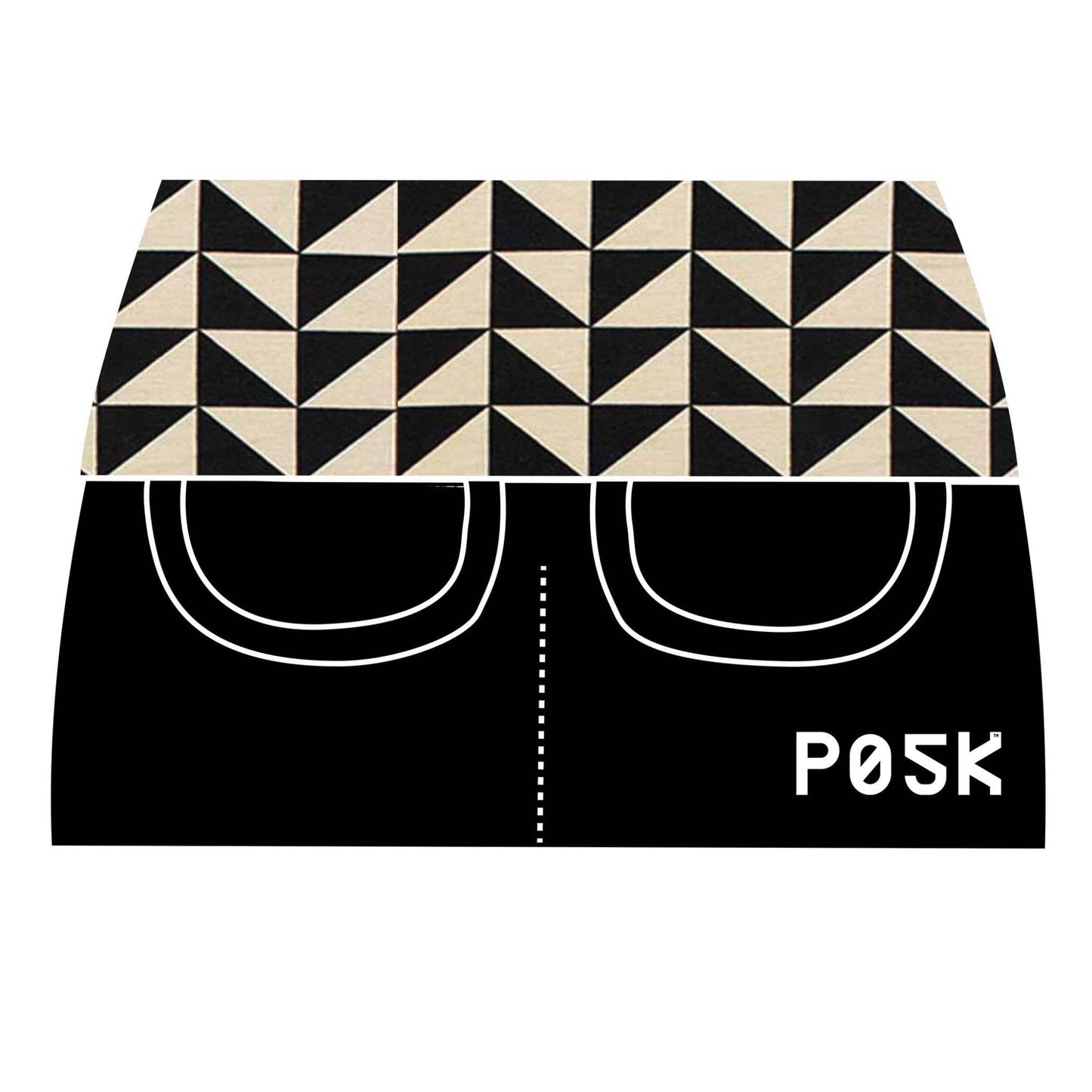 P05K™ | Black Triangles Ponte De Roma Waist Pockets-Waist Pockets-XS-Solid Black-Thrum State