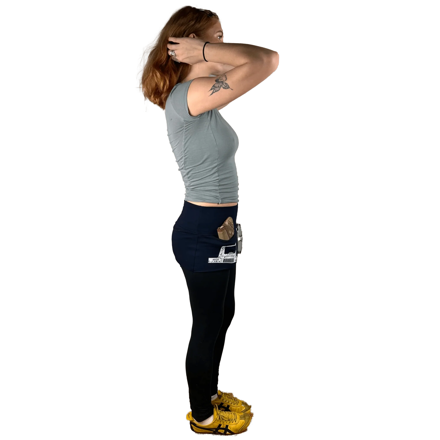 P05K™ | Slabtown Portland Bridges Navy Utility Belt Skirt-Waist Pockets-Thrum State