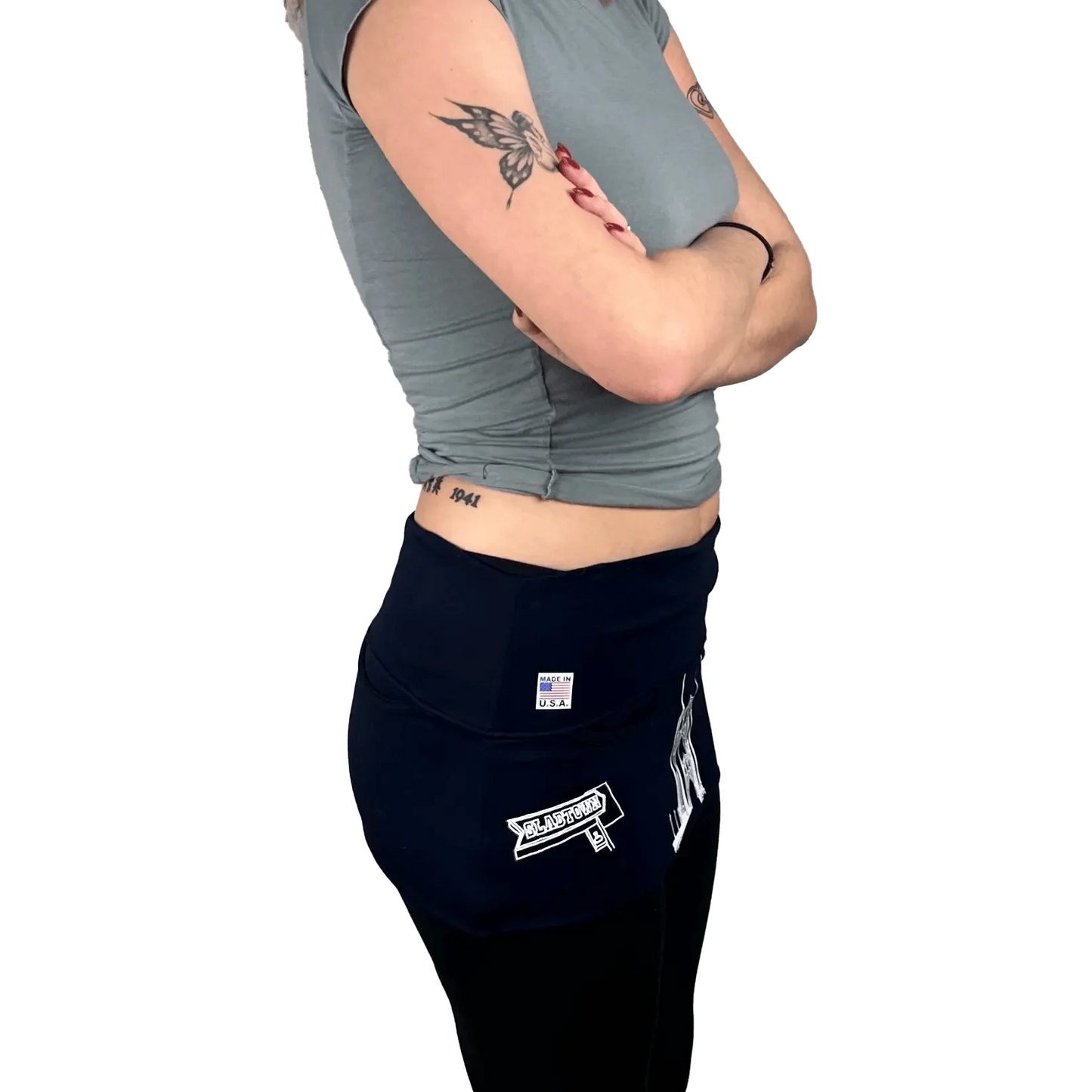 P05K™ | Slabtown Portland Bridges Navy Utility Belt Skirt-Waist Pockets-Thrum State