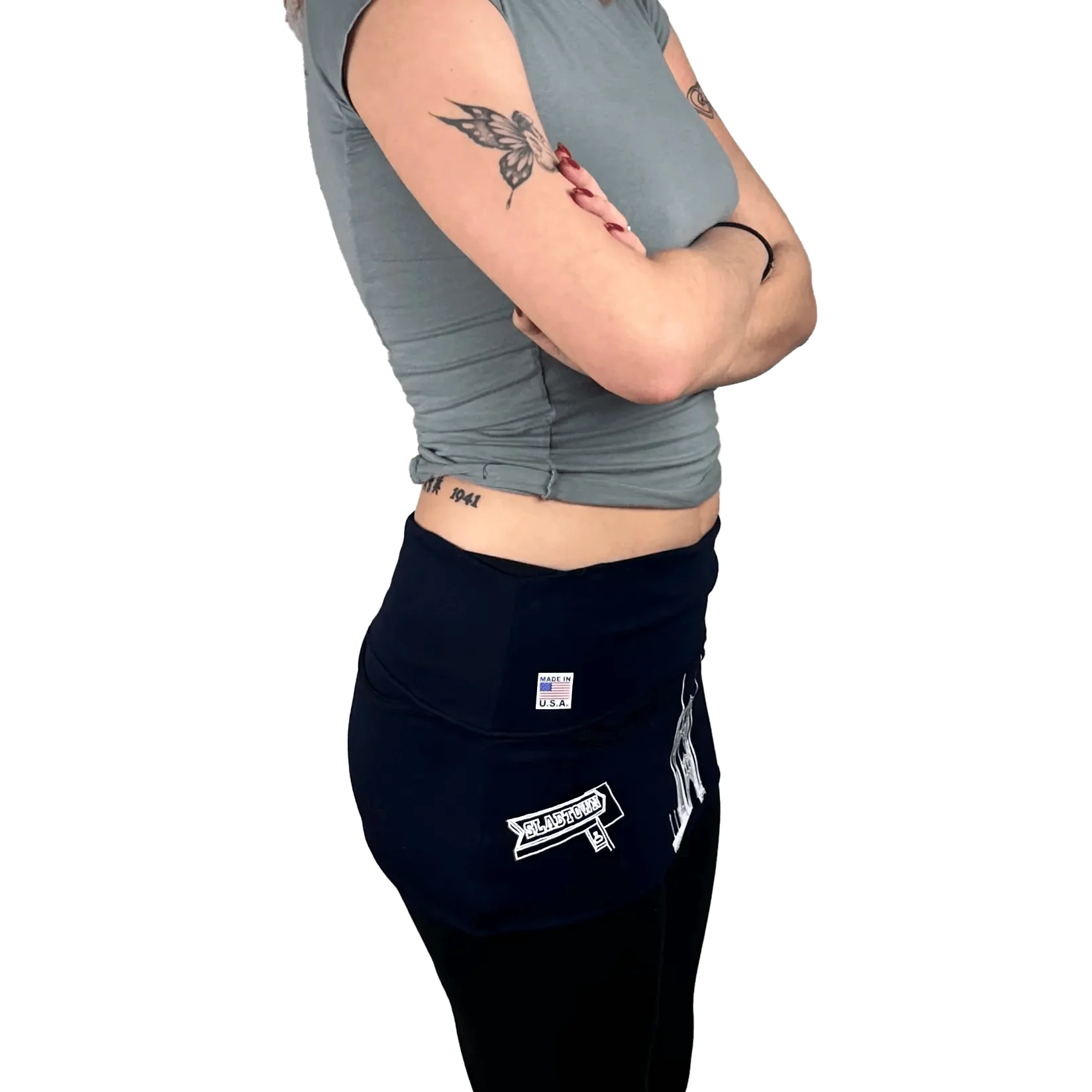 P05K™ | Slabtown Portland Bridges Navy Utility Belt Skirt-Waist Pockets-Thrum State