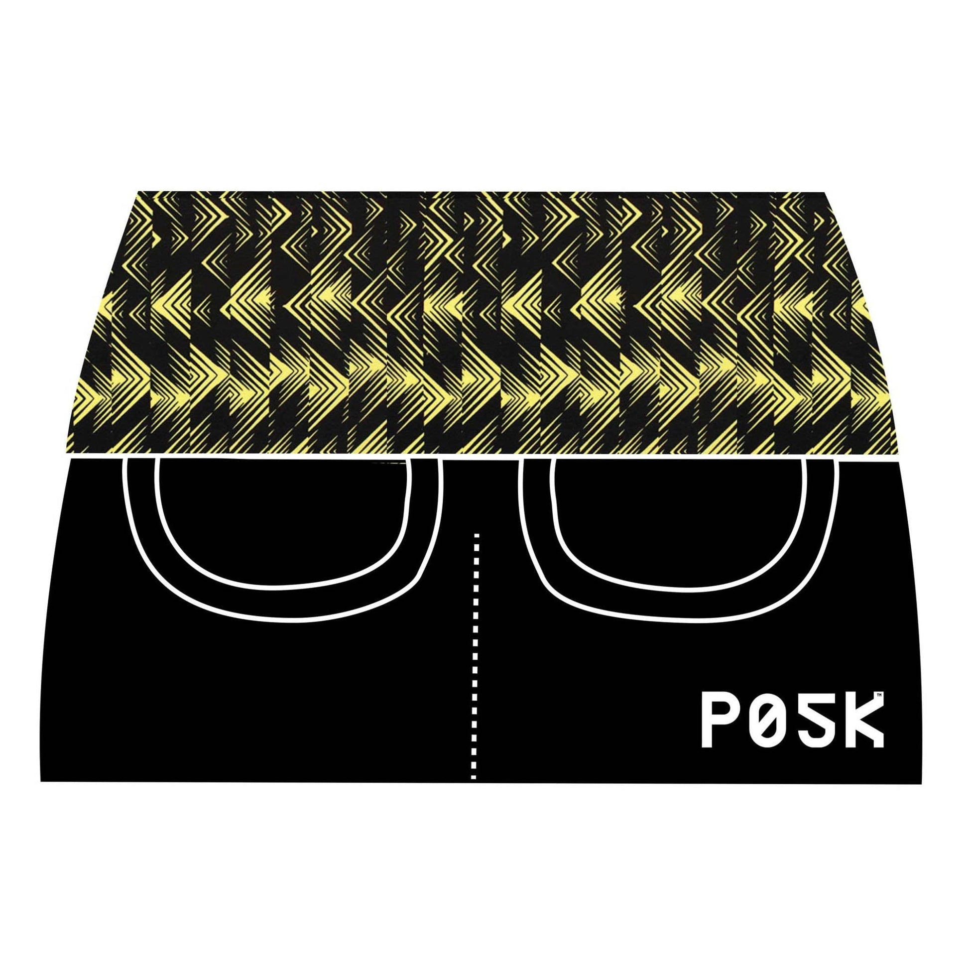 P05K™ | Yellow Zig Zag Utility Belt Skirt-Waist Pockets-XS-Yellow Zig Zag-Solid Black-Thrum State